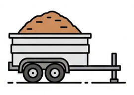 Illustration of a full trailer of woodchip