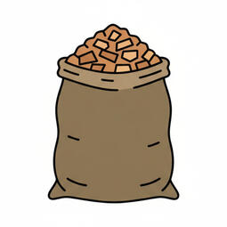 Illustration of a bag of woodchip